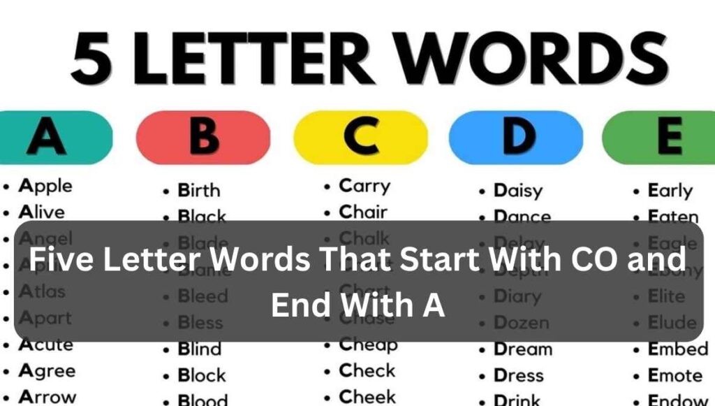five letter words that start with co and end with a